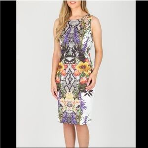 Joseph Ribkoff Multicolor Floral Midi Dress